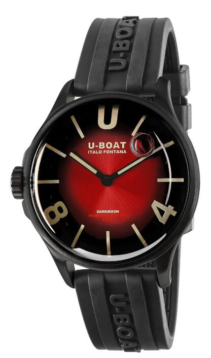 Review Replica U-BOAT Darkmoon 40 Red PVD Soleil 9501 watch